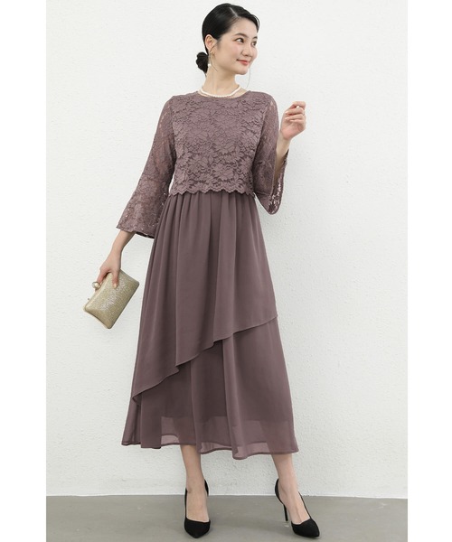 「Cinderella」 長袖ワンピース - ネイビー レディース_画像4