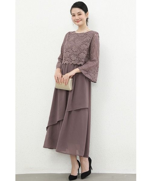 「Cinderella」 長袖ワンピース - ネイビー レディース_画像6