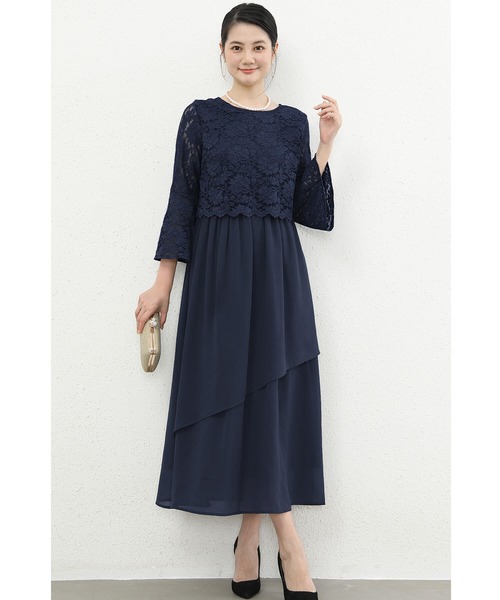 「Cinderella」 長袖ワンピース - ネイビー レディース_画像8