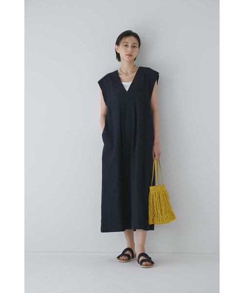 「human woman」 半袖ワンピース MEDIUM ネイビー レディースの画像