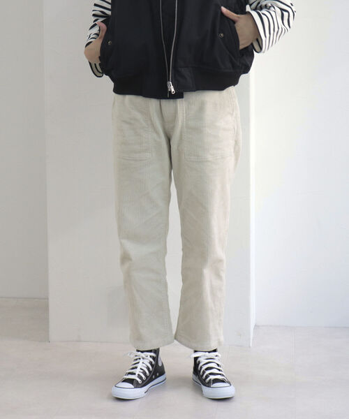 「GEVACO」 コーデュロイパンツ 38 チャコールグレー レディース_画像9