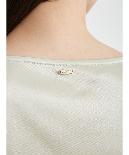 tシャツ 「洗える」カシュクールグロッシーカットトップス レディースの画像
