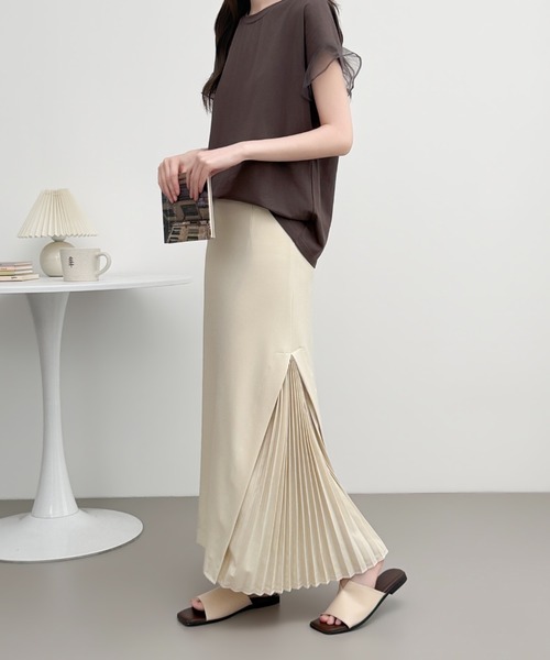 ABITOKYO（アビトーキョー） ロング スカート サイドプリーツ切替A
