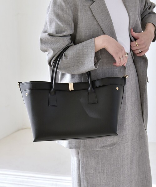 quaranciel トートバッグ quaranciel: バックル 2way トート バッグ