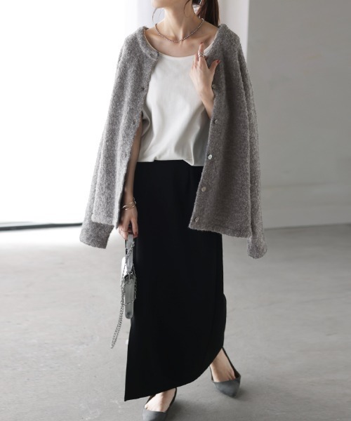 「HUG.U」 ニットカーディガン FREE レッド レディース_画像3