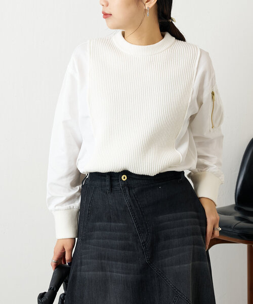 「Jena espace merveilleux」 長袖ニット FREE ベージュ レディース_画像6