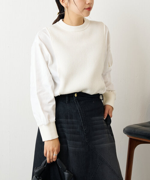 「Jena espace merveilleux」 長袖ニット FREE ベージュ レディース_画像7