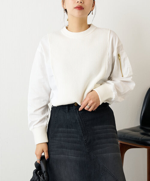 「Jena espace merveilleux」 長袖ニット FREE ベージュ レディース_画像8