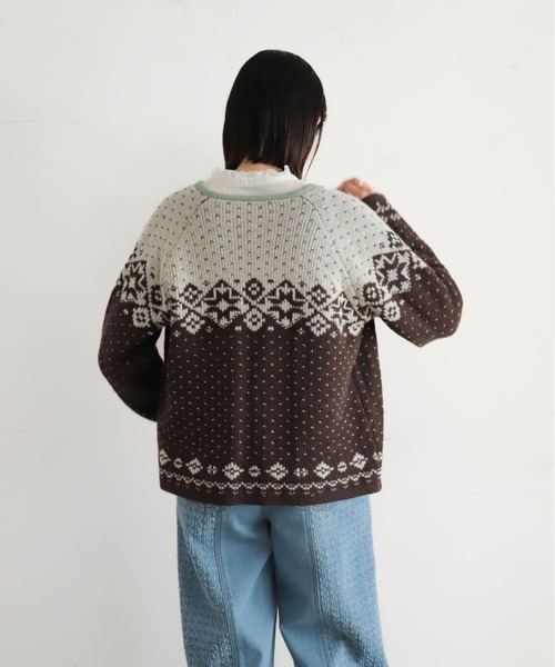 「NOMBRE IMPAIR」 ニットカーディガン FREE チャコールグレー レディース_画像5