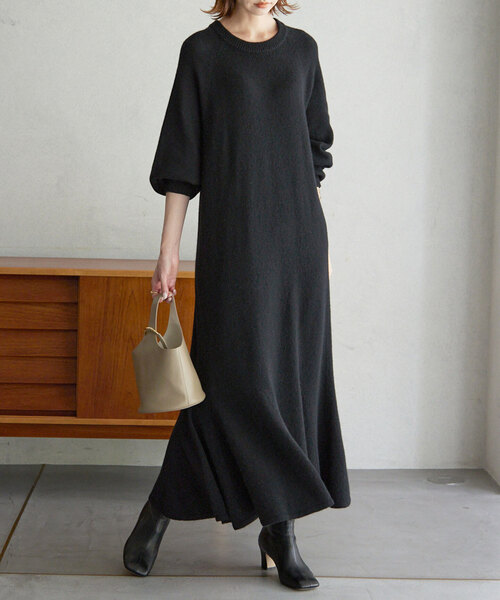 「SLOBE IENA」 ニットワンピース 38 グレー レディース_画像9