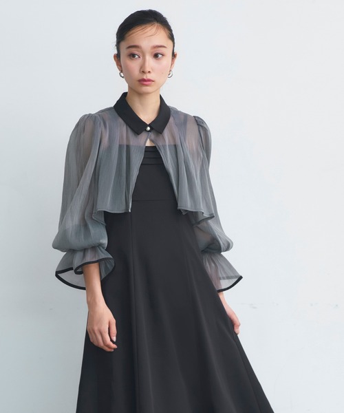 「RUIRUE BOUTIQUE」 長袖ワンピース M ライトグレー レディースの画像
