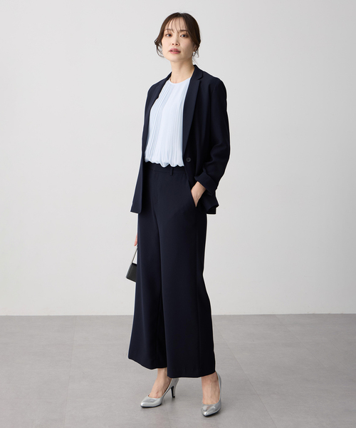 パンツ ストレッチジョーゼットストレートパンツ「接触冷感・UVカット・吸水速乾・セットアップ対応・大きいサイズあり」 レディースの画像