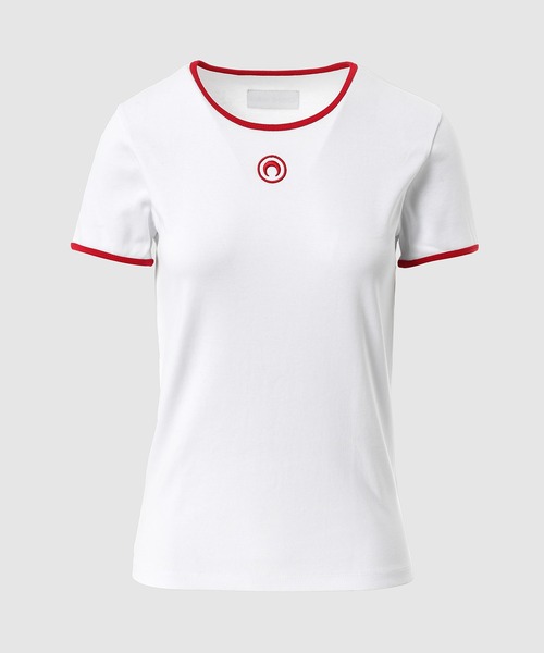MARINE SERRE（マリーンセル） tシャツ 半袖 MOON LOGO BICOLOR JERSEY