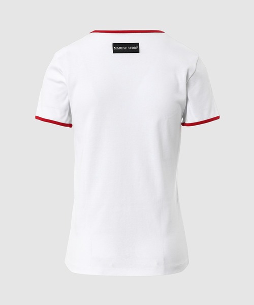 MARINE SERRE（マリーンセル） tシャツ 半袖 MOON LOGO BICOLOR JERSEY