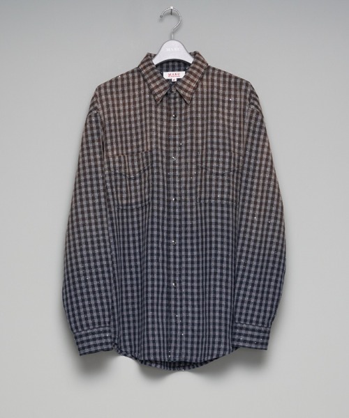 シャツ 「M A S U」FADED SPARKLING PLAID SHIRT メンズの画像