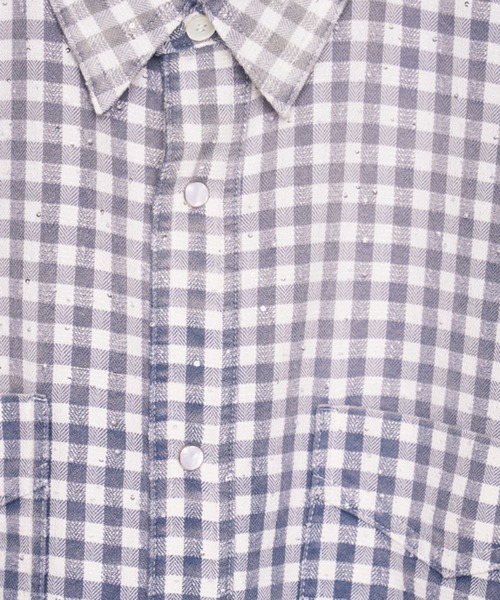 シャツ 「M A S U」FADED SPARKLING PLAID SHIRT メンズの画像
