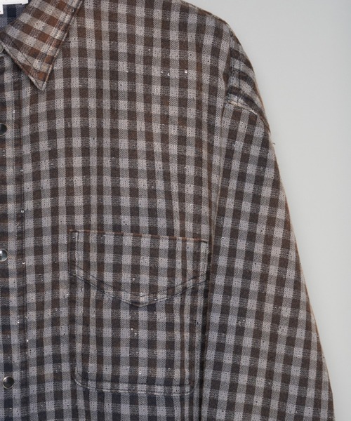 シャツ 「M A S U」FADED SPARKLING PLAID SHIRT メンズの画像