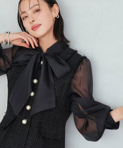 「RUIRUE BOUTIQUE」 長袖ブラウス L ブラック レディース_画像4