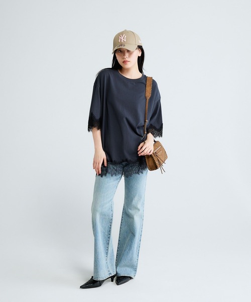 JEANASIS（ジーナシス） tシャツ レーストリムキョウネンSS TEE/683783
