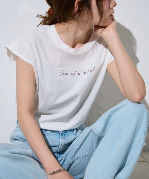 TRIANGLE PALETTE tシャツ サイロコットン フレンチスリーブロゴT