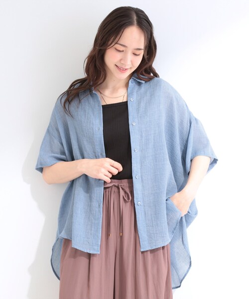 SHOO・LA・RUE（シューラルー） ブラウス シャツ 半袖 ヒップが