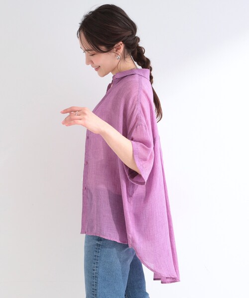 SHOO・LA・RUE（シューラルー） ブラウス シャツ 半袖 ヒップが