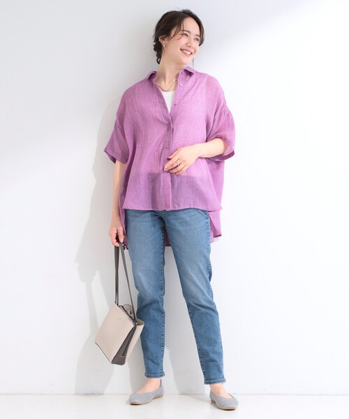 SHOO・LA・RUE（シューラルー） ブラウス シャツ 半袖 ヒップが