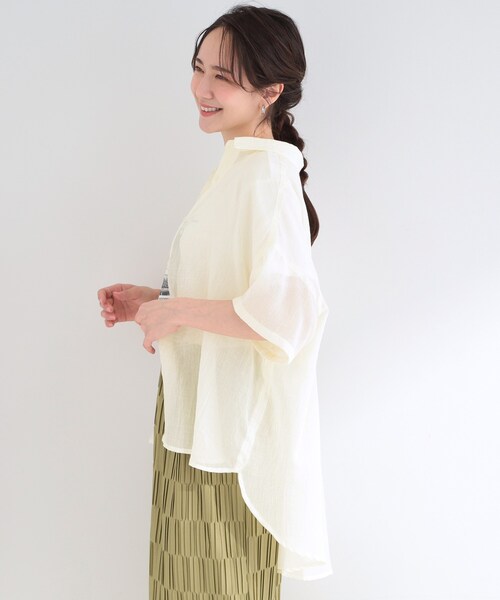 loin 半袖ブラウス SHOO・LA・RUE（シューラルー） ブラウス シャツ 半袖 ヒップが