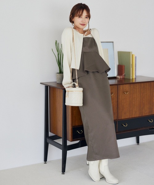 「mysty woman」 キャミソールワンピース FREE モカ レディース_画像4