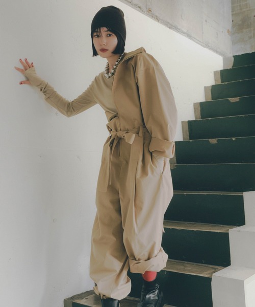 「HANNE」 オールインワン M ベージュ レディース
