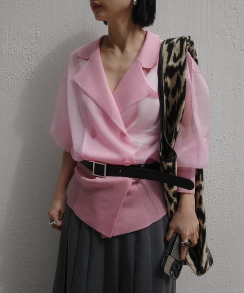 Ameri（アメリ） カーディガン 夏 MEDI JACKET LIKE SHEER CARDIGAN