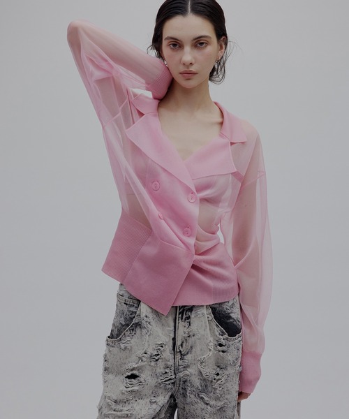 Ameri（アメリ） カーディガン 夏 MEDI JACKET LIKE SHEER CARDIGAN