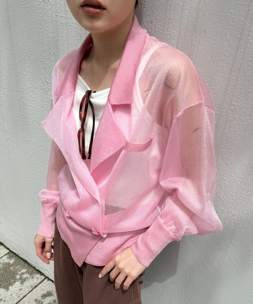 Ameri（アメリ） カーディガン 夏 MEDI JACKET LIKE SHEER CARDIGAN