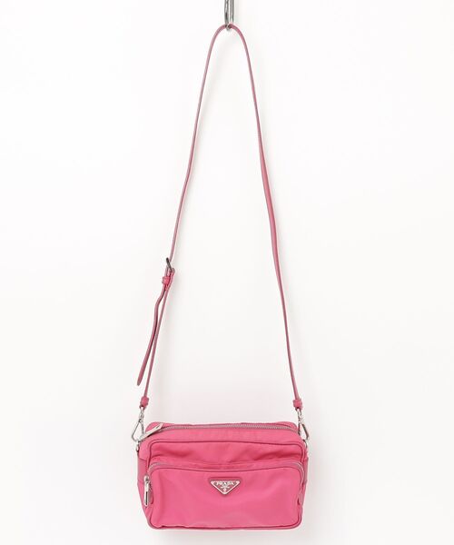 プラダ 三角ロゴ ショルダーバッグ バッグ ピンク ナイロン 白タグあり PRADA（プラダ） 三角ロゴ ショルダーバッグ - ピンク レディース