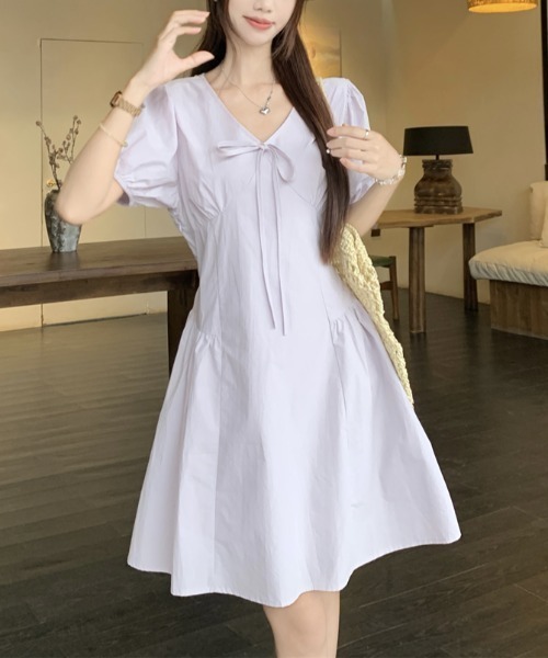 ワンピース パフスリーブ Vネック : ZOZOTOWN Yahoo!店 - 通販 - Yahoo