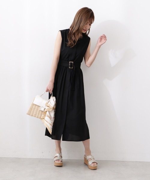「PROPORTION BODY DRESSING」 ノースリーブワンピース MEDIUM ブラック レディース_画像2