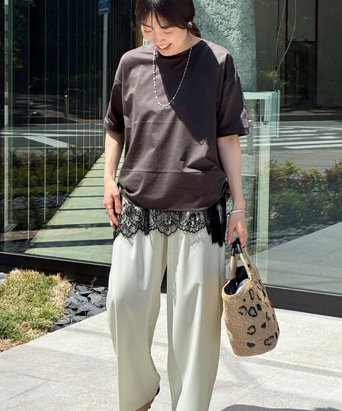 「MICO COULIER」 半袖カットソー 38 チャコールグレー レディース_画像9