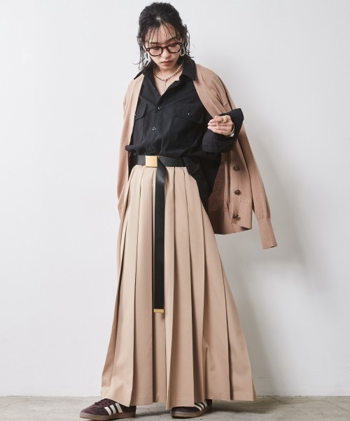 「CHIC STYLE」 ロングスカート 3L グレー レディース_画像2
