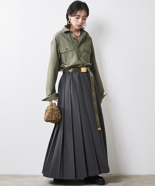 「CHIC STYLE」 ロングスカート 3L グレー レディース_画像8