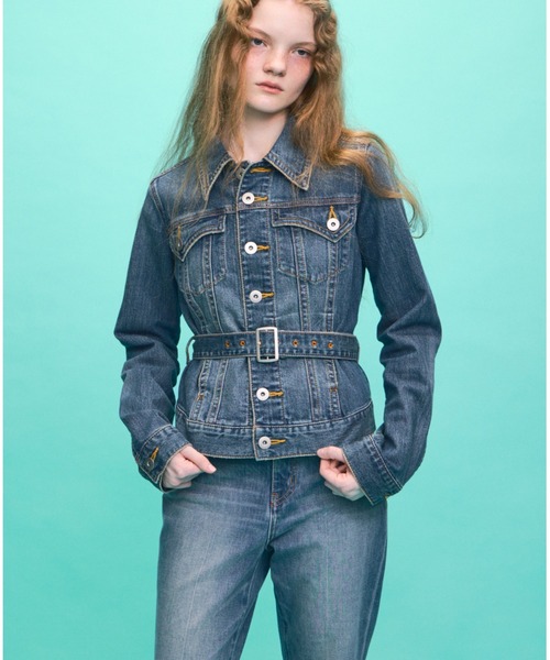 SLY（スライ） デニムジャケット gジャン BELTED COMPACT DENIM JK 