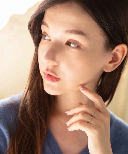 指輪 リング 「CLAIRE」「K10」2本セット クロスねじりリング レディースの画像