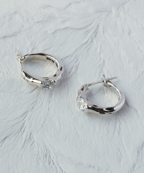 e.m.（イーエム） ピアス 2Pset ジルコニアフープピアス レディース