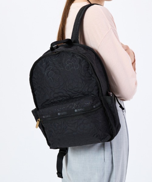 2392　レスポートサック　パフィーブロッサム　リュック　黒　極美品 LeSportsac デイバック リュック ROUTE SM BACKPACK パフィー