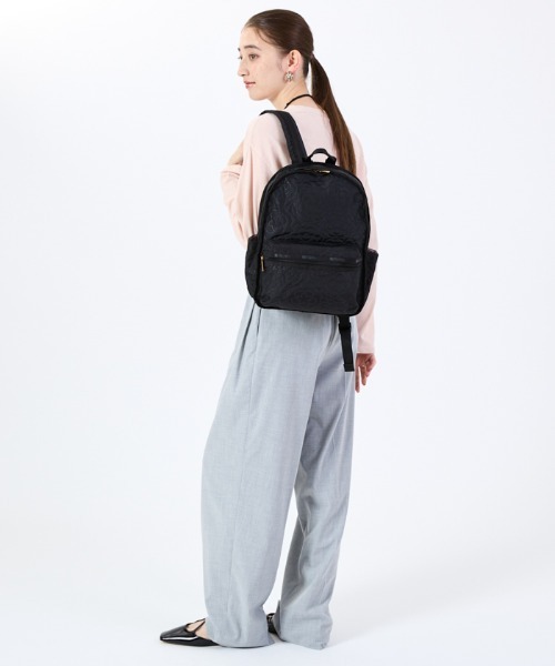 新品 レスポートサック パフィーブロッサムズ リュック バックパック ブラック LeSportsac デイバック リュック ROUTE SM BACKPACK パフィー