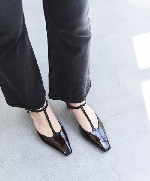 LE TALON（ル タロン） パンプス 4.5cmスクエアTストラップ レディース