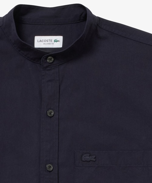 LACOSTE シャツ オーバーサイズ スタンドカラーシャツ メンズ
