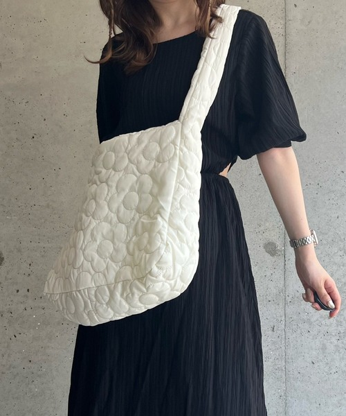 POPPY フラワーウェーブキルティングバックパック flower wave quilting tote (khaki) – POPPY