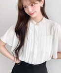 ブラウス シャツ 夏 半袖 シフォンジョーゼッ...の詳細画像1