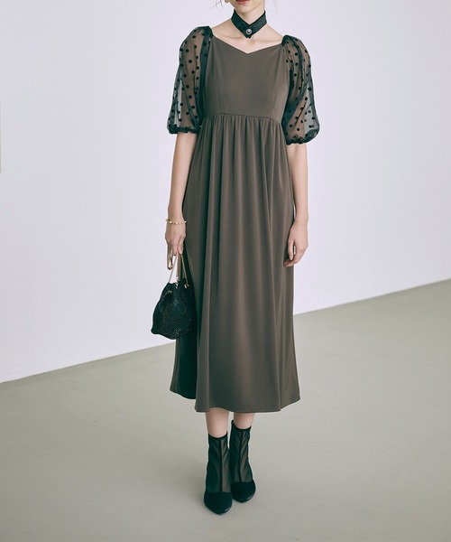 Dorry Doll outlet ドレス レース　ロング　黒　袖 Dorry Doll ドリードール ボレロレイヤードレースドレス