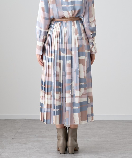 ANAYI キカプリントプリーツスカート ANAYI（アナイ） スカート スクエアキカプリントプリーツ スカート